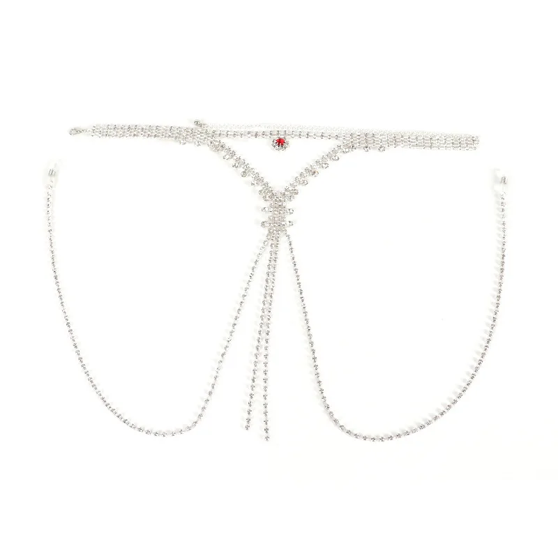 Rhinestone Belly Waist Chain Jewelry Crystal Thong Panties Luxury