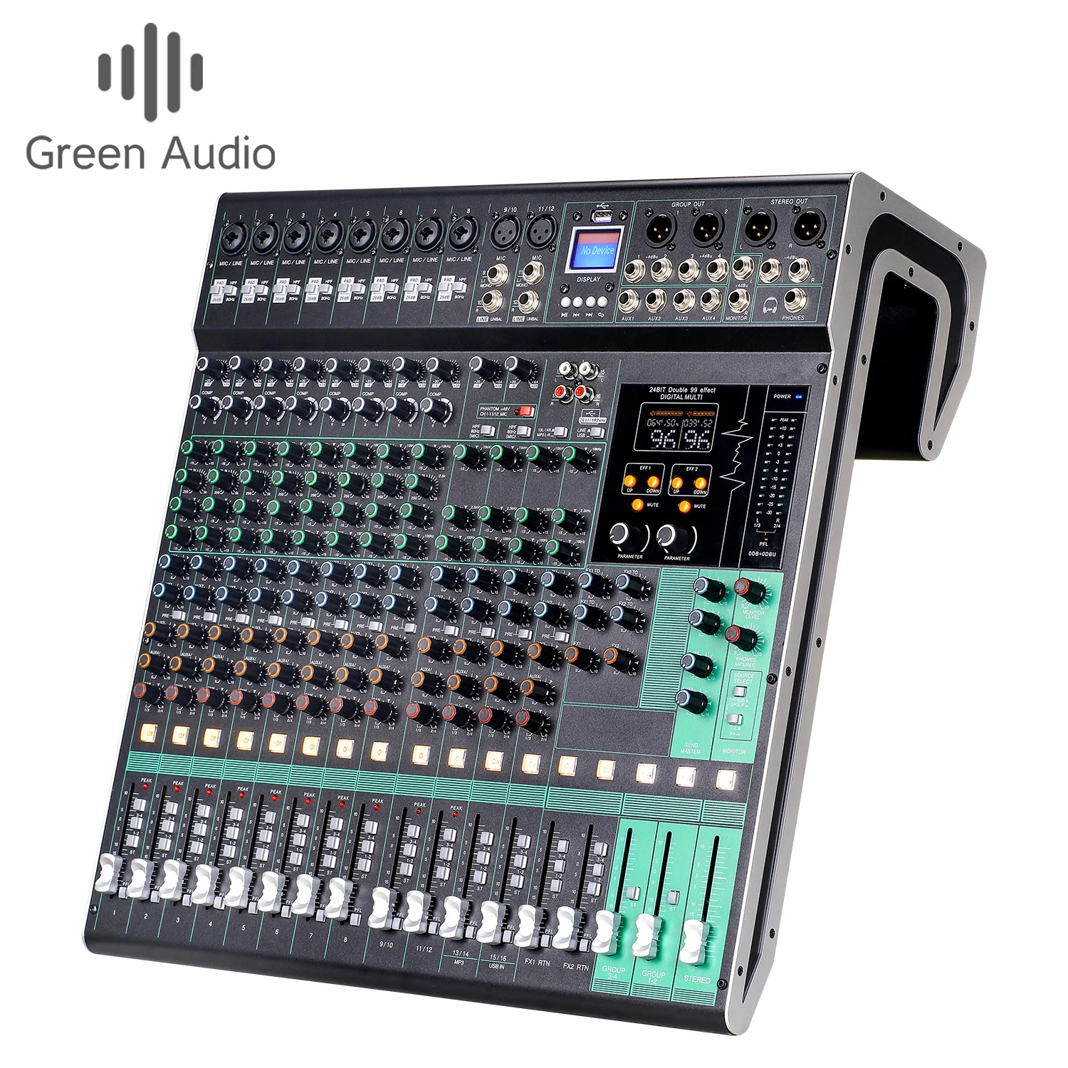 GAX-NX16 Audio Mixer for Stage: 4 AUX Sends, MP3 Playback, 16
