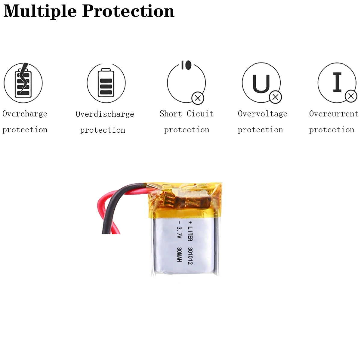 Lithium Polymer Battery 30mah 301012 3.7v Li-ion Lipo Small Lithium ...