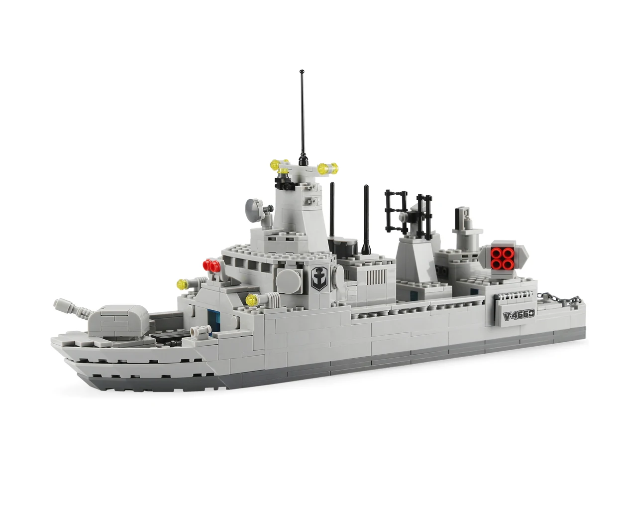 创意积木船儿童玩具追逐船