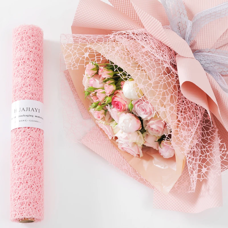 korean mesh floral wrapping rose bouquet