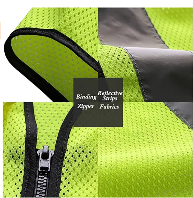 Светоотражающий Жилет высокой видимости с несколькими карманами из сетчатой ткани карманом фиолетовая Светоотражающая