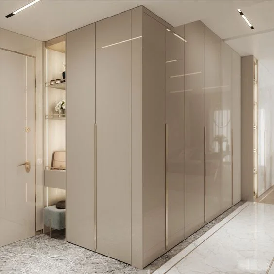 High Gloss Folding Wardrobe Design Portable with Sliding Door