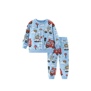 Customizable Winter New Style Toddler Boys Sweatshirt Sets Handsome Long Sleeve Little Boy Carton Sets