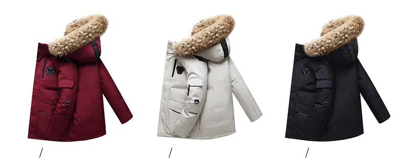 Men's Winter Parka Jacket With Stand Collar And Duck Down Filling_voghion.com