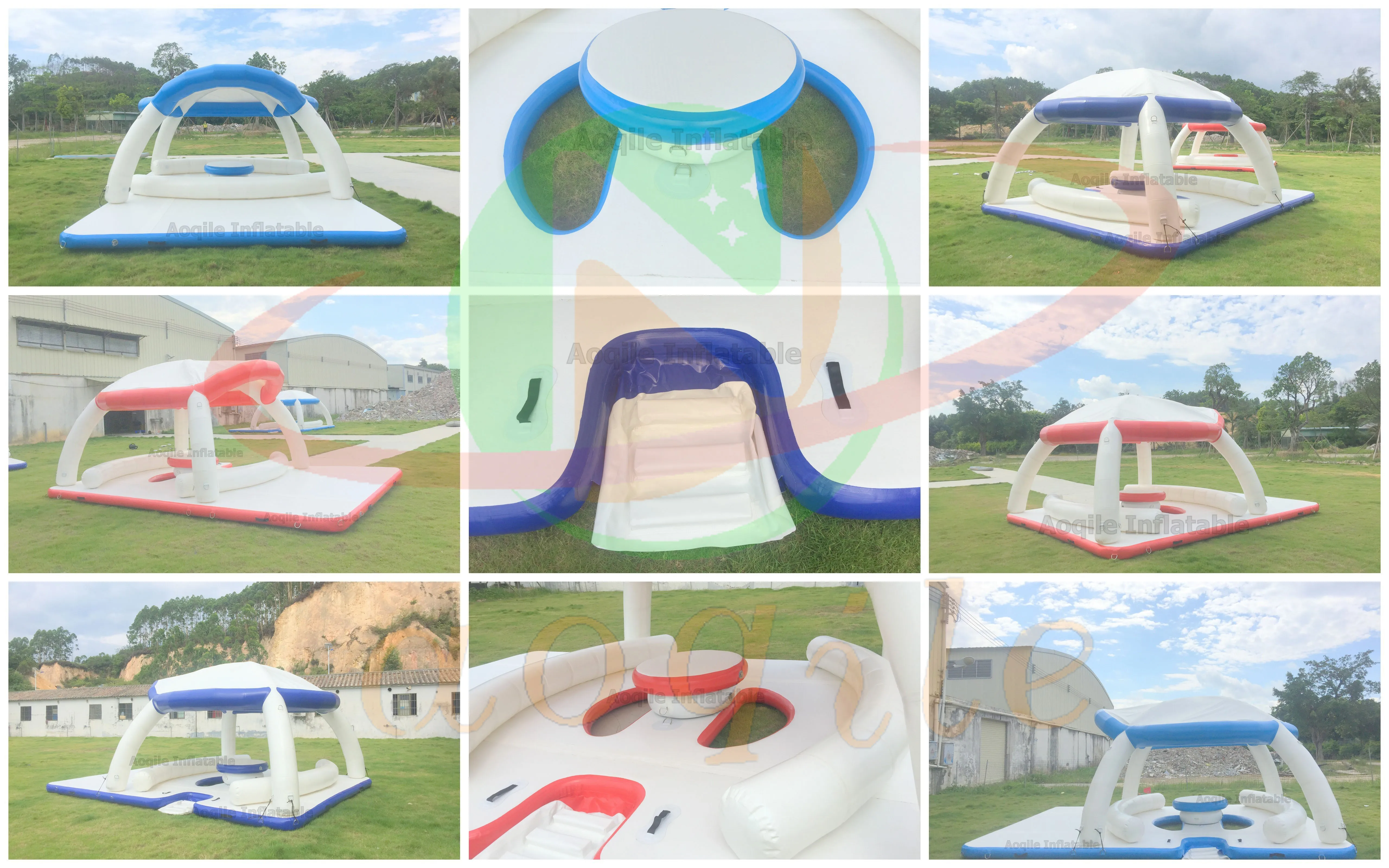 Salón inflable de la plataforma del muelle flotante de la isla inflable del agua del fabricante al por mayor