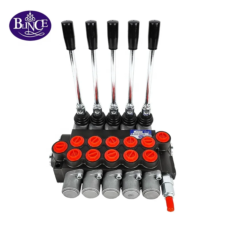 Manifold Block Hydraulic Control Valve Hand Directional Valves P40 Joystick 1 2 3 4 5 6 Spools Hydraulic Joystick Control Valve
