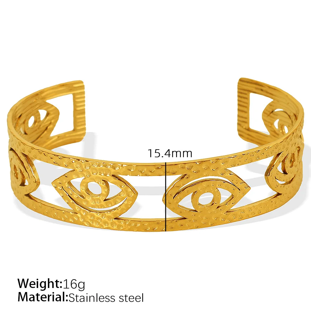 最終値下げ早い者勝ちhuman made bangle gold 2024 New Fashion 18k Gold Plated Stainless Steel Tarnish