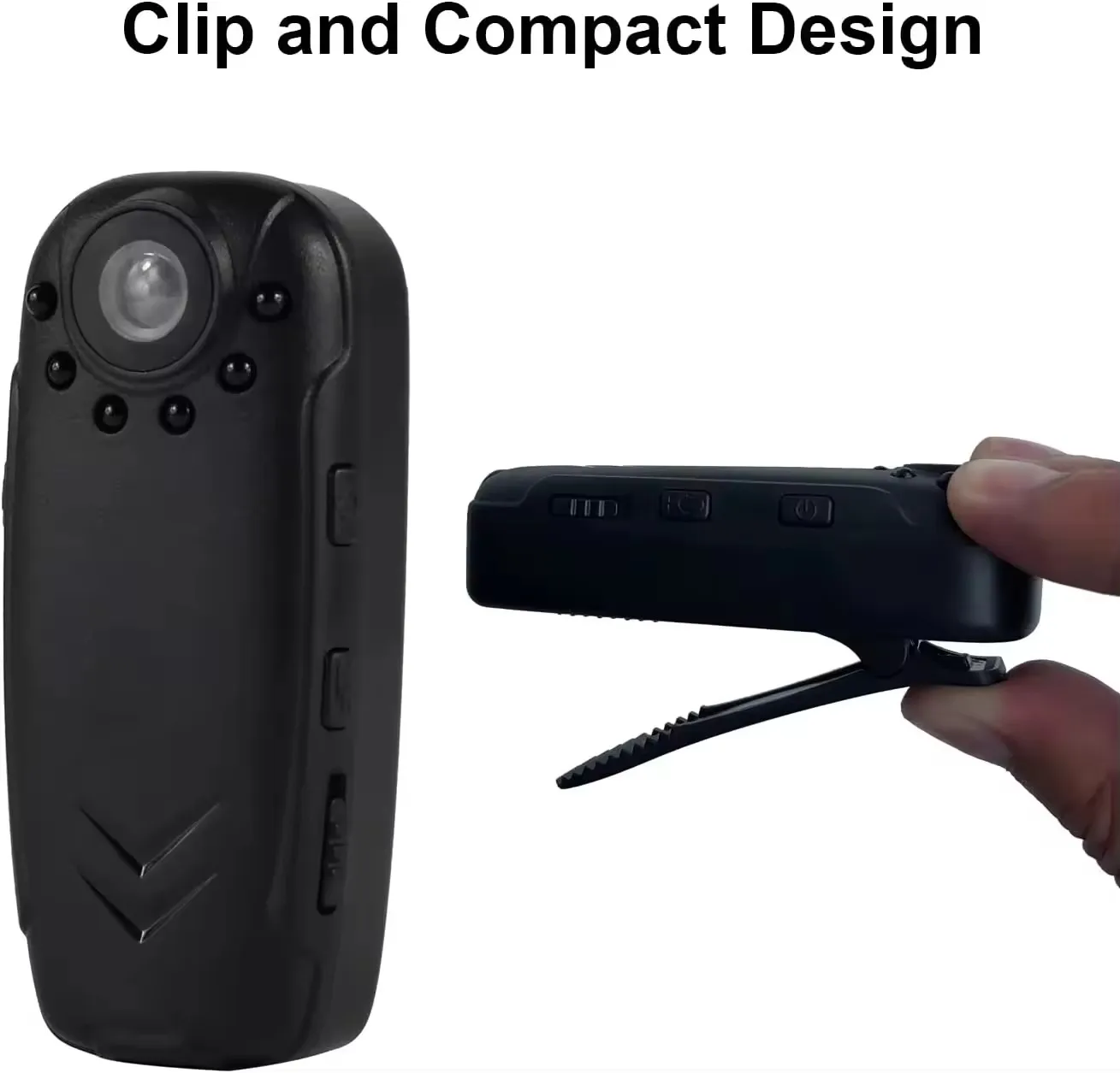 Back Clip Design Large Battery Portable Night Vision 125 Degree Rotating Clip Body Video Recorder Human Body Pocket Camera