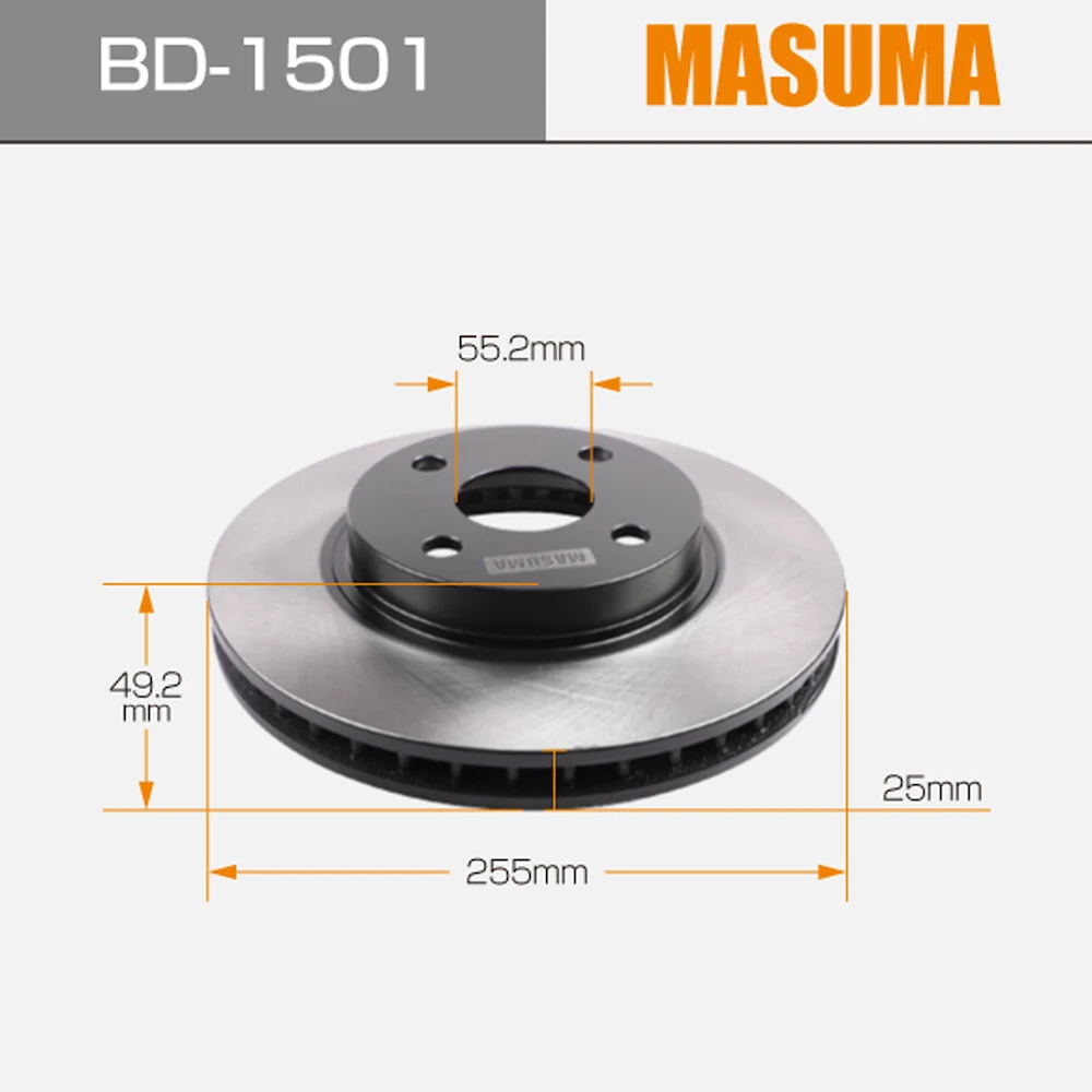 BD-1501 MASUMA Auto Brake System Parts Brake Disc  Front Axle Vented Disk Brake Rotors 43512-47020 For Toyota