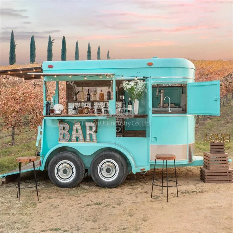 Custom Beautiful Horse Food Trailer Beer Wine Truck Ice Cream Cart Vintage Mobile Bar For Events