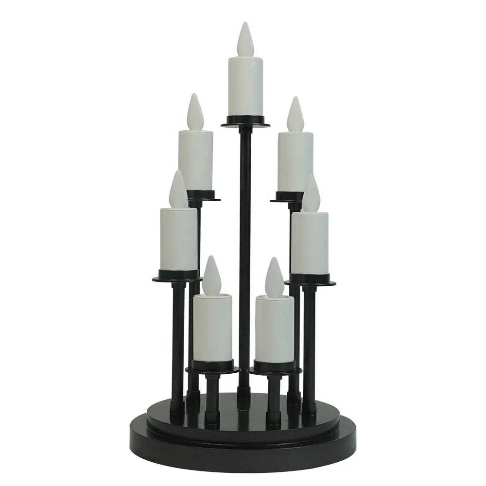 Оптовая продажа, светодиодная люстра теплого белого цвета с 7 стойками, пластиковый подсвечник Kandelaar для ужина при свечах