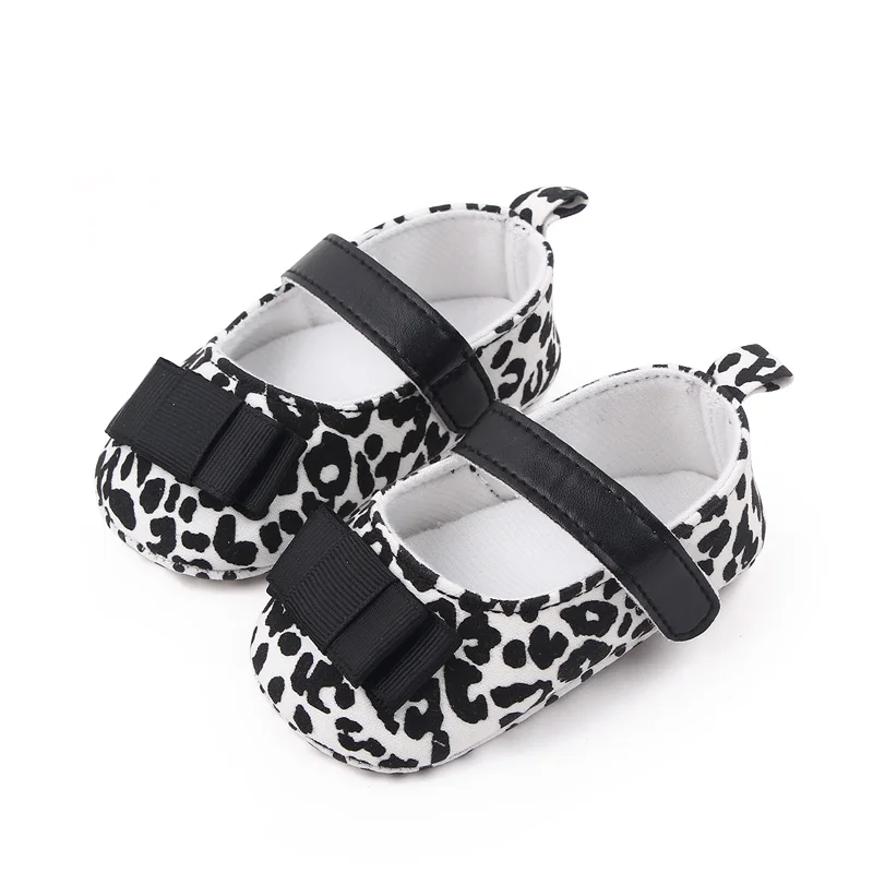 Spring Summer and Fall Fashion Leopard Print Bow Princess Shoes for Baby Girls Toddler Shoes details