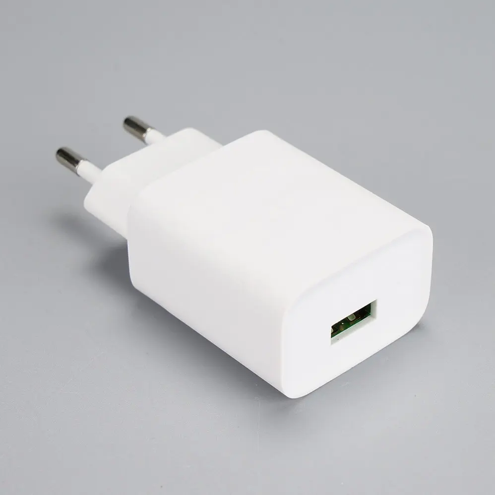 EU/Europe Plug 1 USB-A White Square Car charger DC12V-24V Travel/Wall charger 110V-230V 1013