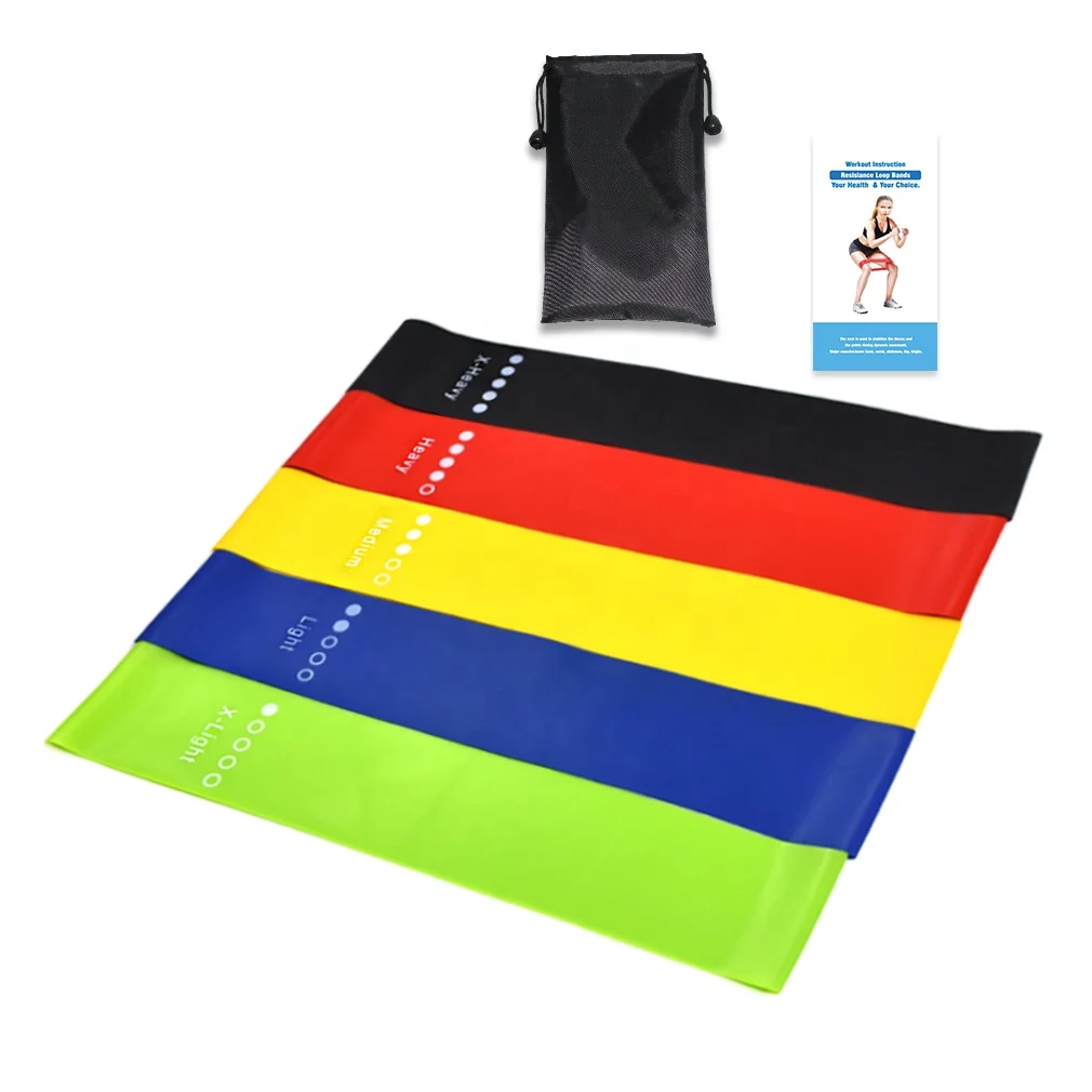 Latex Resistance Bands Set Custom Logo Mini Loop Fitness Bands Hip Booty Exercise Bands for Yoga Body Building Workout Home
