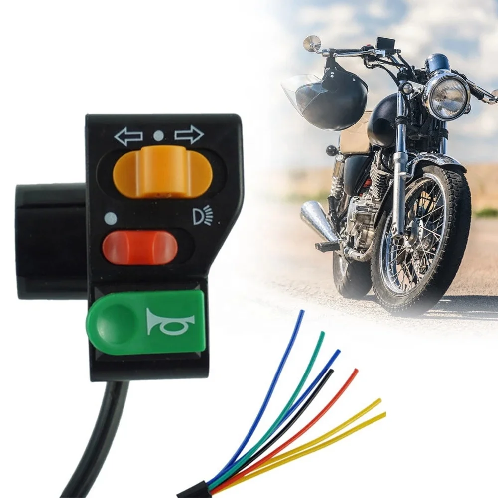 Motorcycle 7/8" Handlebar Horn Turn Signal H/L Beam Left Switch Black 