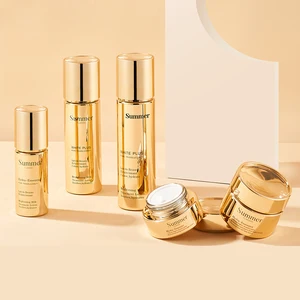 Advanced Custom Electroplating Gold Cosmetic Packaging Glass Bottle 40ml 100ml Pump Bottle 30g 50g Glass Cream Jar