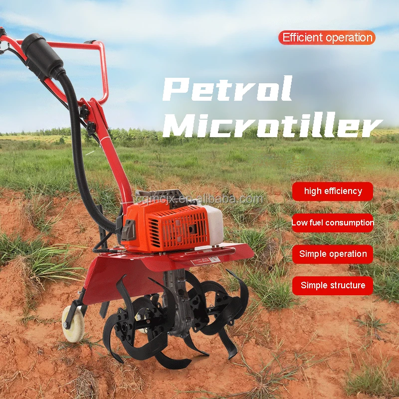 4 stroke power tiller weeder portable garden mini rotary tiller cultivator gasoline agriculture machine farm soil cultivator-8