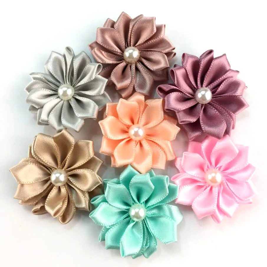 Мини искусственные шелковые розы для рукоделия жемчужные цветы для заколок детские заколки для волос DIY Girls Аксессуары для волос CH022