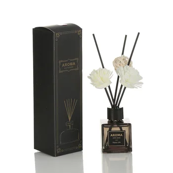 WANHUA private label fiber stick glass bottle giveaway luxury reed diffuser with box