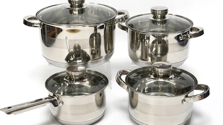 Clear Glass Lid Pots And Pans Set German Cookware Stainless Steel Cookware Pot Sets Buy Stainless Steel Cookware Set Non Stick Cookware Set Stainless Steel Cookware Product On Alibaba Com