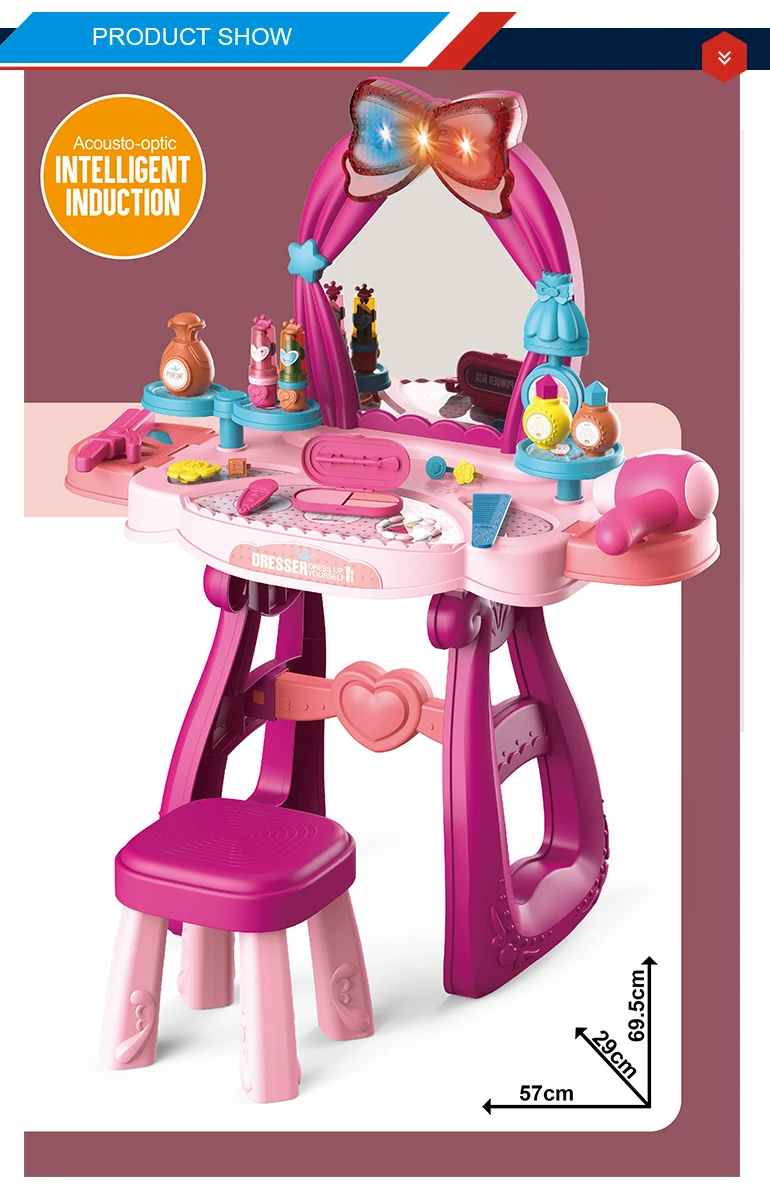 Luxury Light And Music Dressing Table Toy Makeup Table Beauty Toy