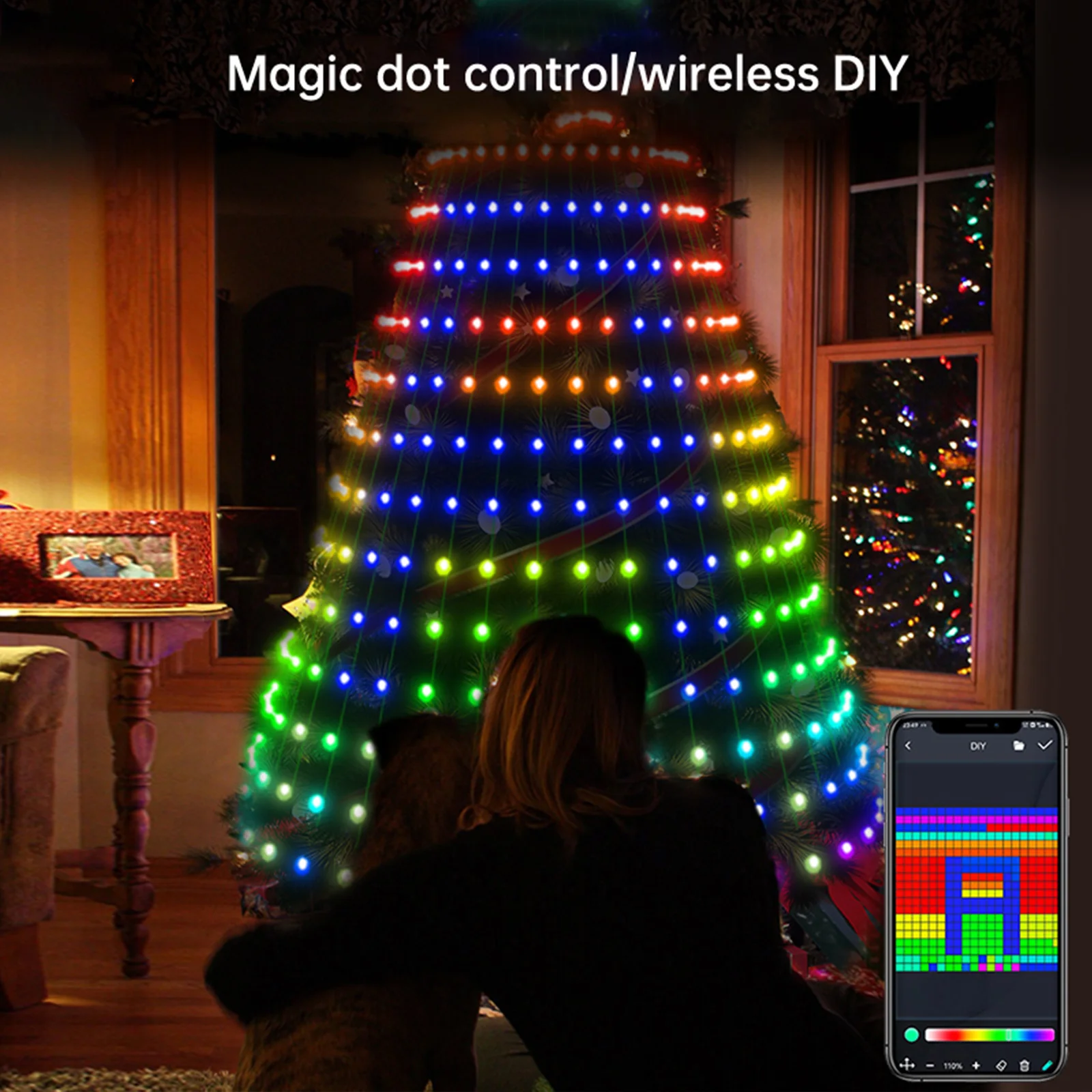 RGB Smart Colorful APP Remote Control Fairy Light DIY Multi Color Luces Led Decoration Christmas Tree Light