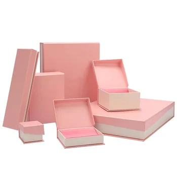 Wholesale Luxury Bespoke Custom Logo Rigid Cardboard Magnetic Paper Pink Gift Folding Boxes