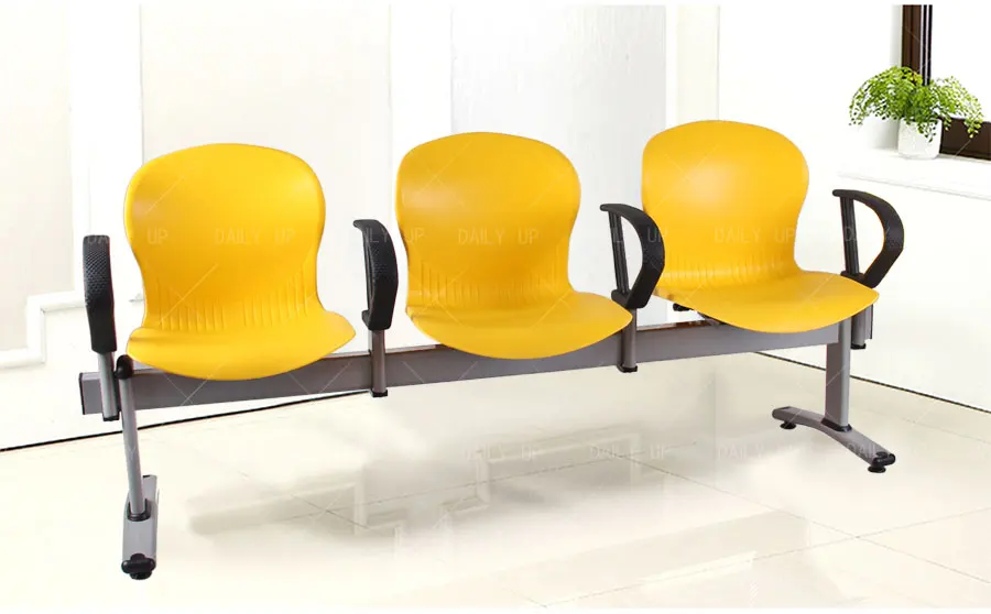 Steel Frame Public Waiting Chair With Ergonomic Armrests Solid Beam Seating Bench For Hospital Airport Stadium Bus Station Park