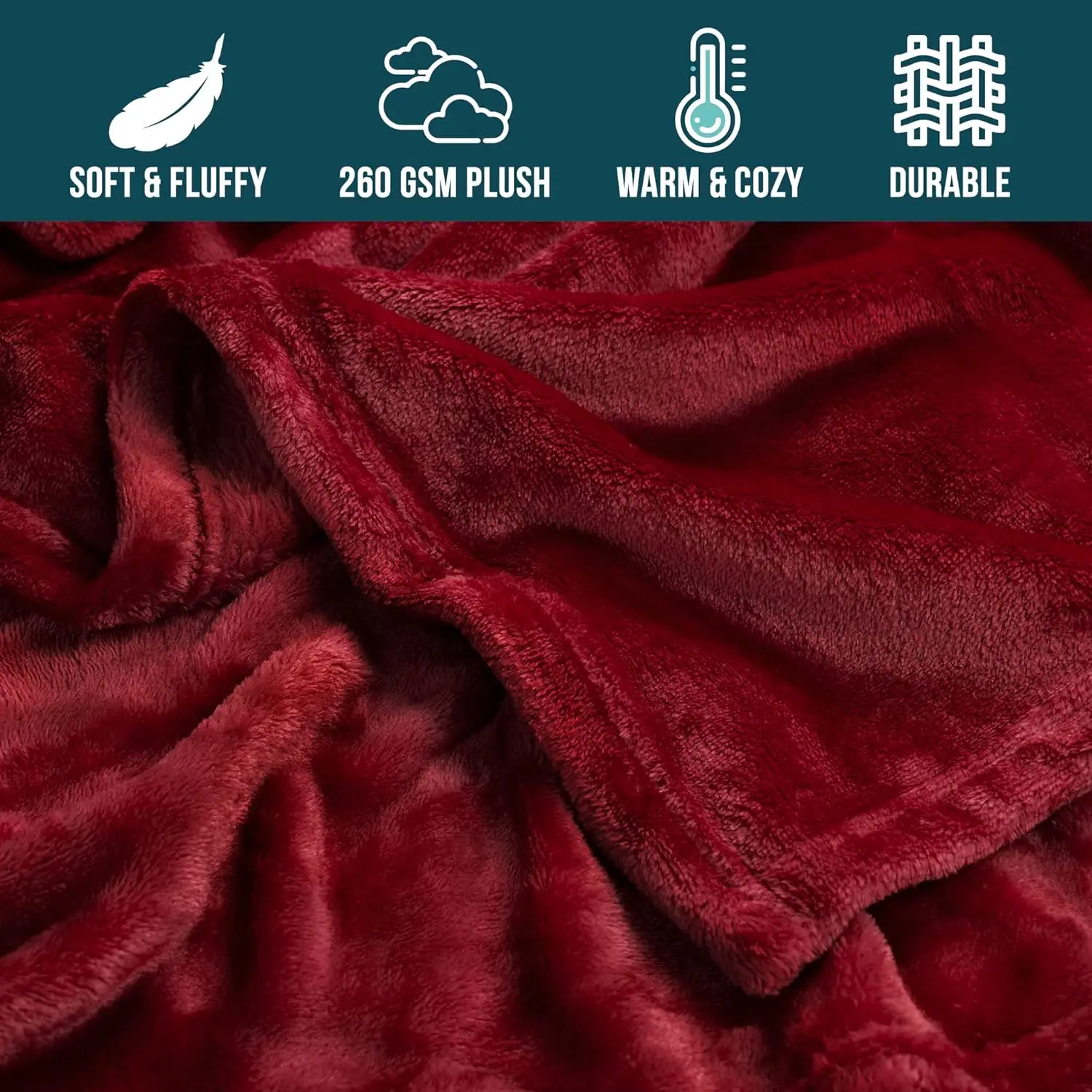Coperta in pile di flanella rossa e nera, per bambini, ragazzi e ragazze, a righe, per tutte le stagioni, per letto queen size, 228,6 x 228,6 cm, motivo geometrico, pelosa, decorazione per