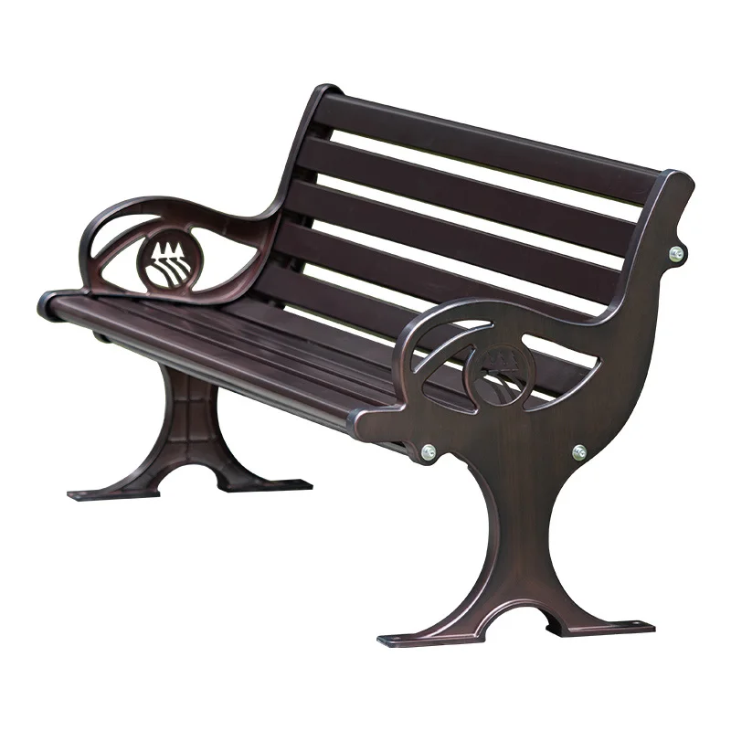 Antique bronze black kirsite Dolphin style Outdoor Garden Bench with backrest