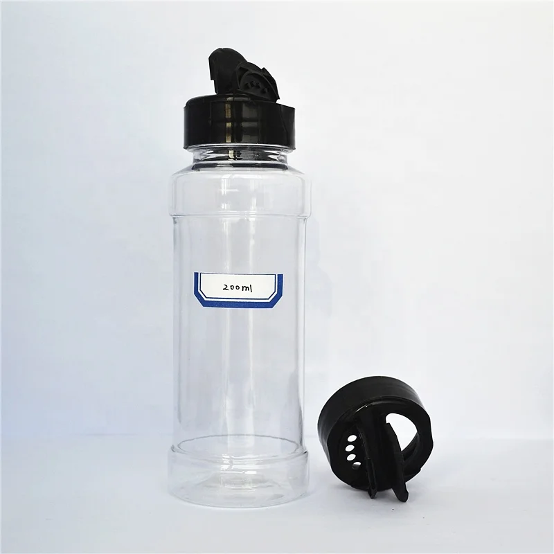 Оптовая продажа 200 мл Pet пластиковые банки для специй приправы упаковки бутылок специй контейнер соль перец шейкеры с флипом верхней крышки