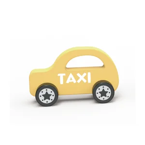 Unisex Montessori Educational Pretend Play Toys Nontoxic Wood Taxi for 18M+ Children Fun Preschool Car Toys Age Range 2 4 Years