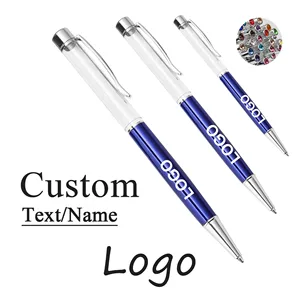 Wholesale Twist Creative Metal Ballpoint Pen DIY Printing Crystal Refillable With Empty Custom Logo for Stationery Gift