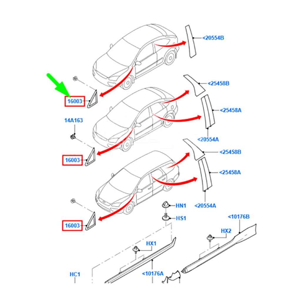 4M51A16004AD 4M51A16004AG CM55A16004AA 4M51A16004AE 4M51A16004AF Rear ... — 2