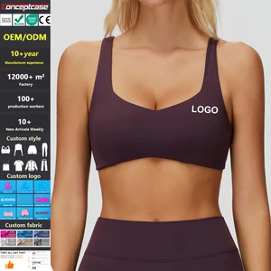 Customizable Style Color Fabric Logo Sujetador Deportivo High Quality Quick-Drying Fitness Yoga Vest Women Gym Sports Bras
