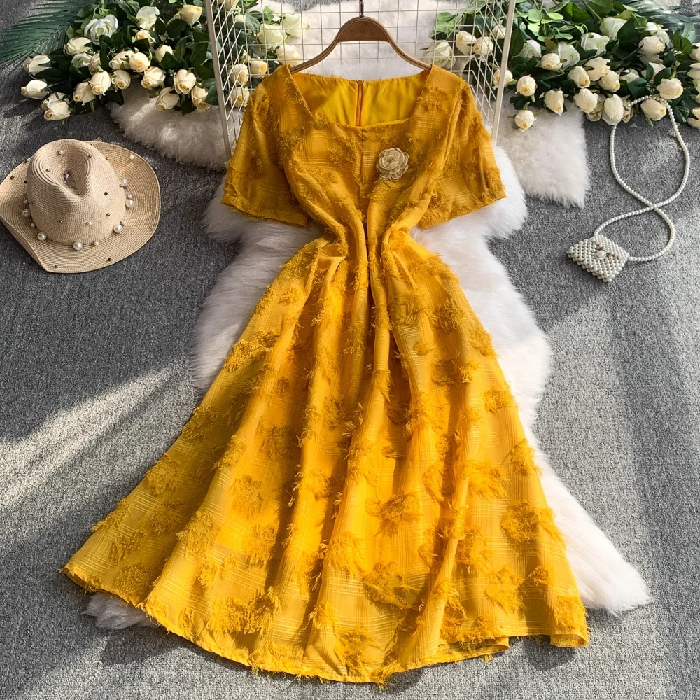 Shop Our Square Collar Short Sleeve Casual Dress for Women