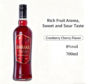 700ML 12 Bottles 8% ABV B2B Cranberry Cherry Flavored Liqueur ODM Custom Bulk MOQ50 China Factory Caf Supermarket Bar