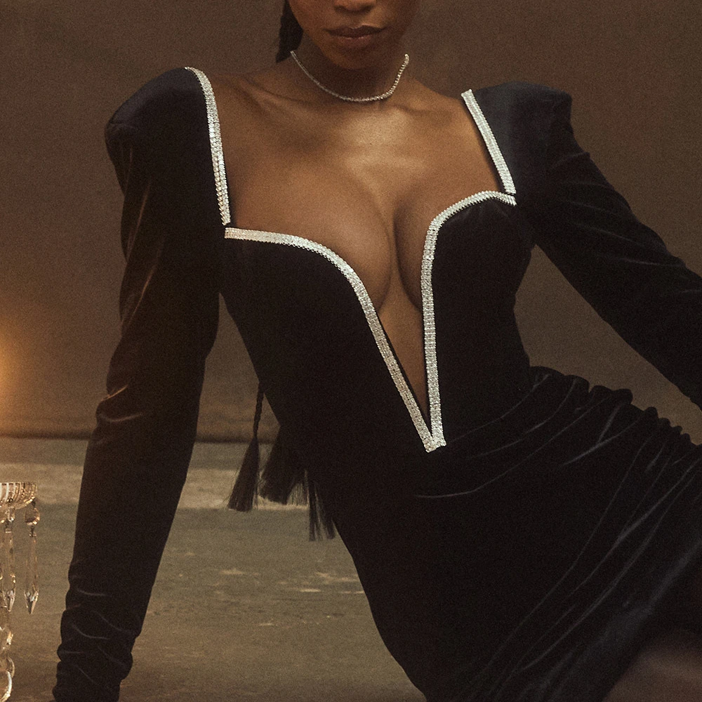Новинка 2021, Трендовое женское Сетчатое Клубное платье, сексуальное черное мини-платье с открытыми плечами