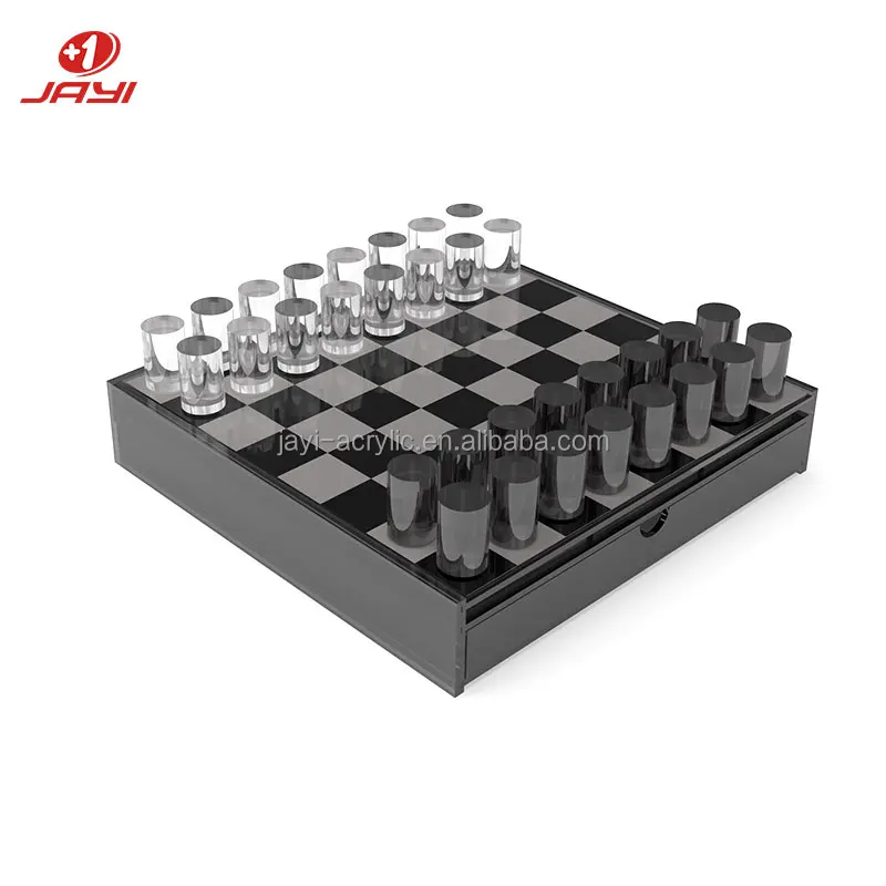 Custom 2 in 1 Lucite Board Games Acrylic Chess Tic Tac Toe Game Set