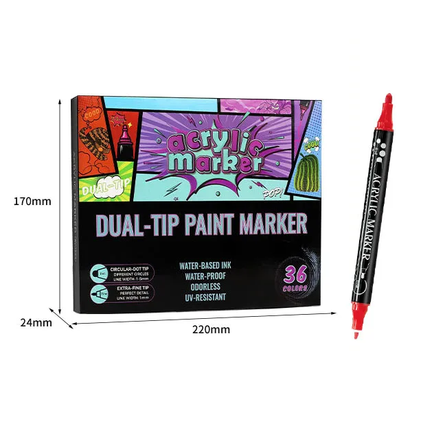 XinyiArt 36 цветов акриловые ручки с двойным наконечником