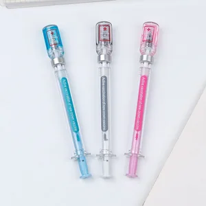 Custom Logo Printing Advertising Promotional Novel Unique Syringe Shape Injection Style Gel Pen