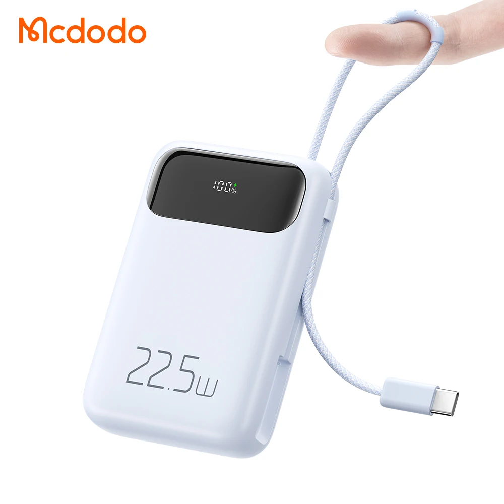 Quick Charge Power Bank With Type-C Fast Charge Cable Support VOOC SCP AFC QC 22.5W 20W PD USB-C PowerBank 10000mAh for Android