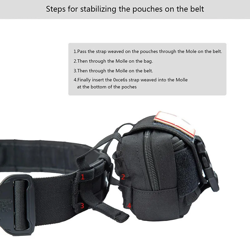 Upgrade Double Adjustment Tactical Belt Sport Enthusiasts Detachable Tactical Duty Belts Utility Belts with Accessories Pouches