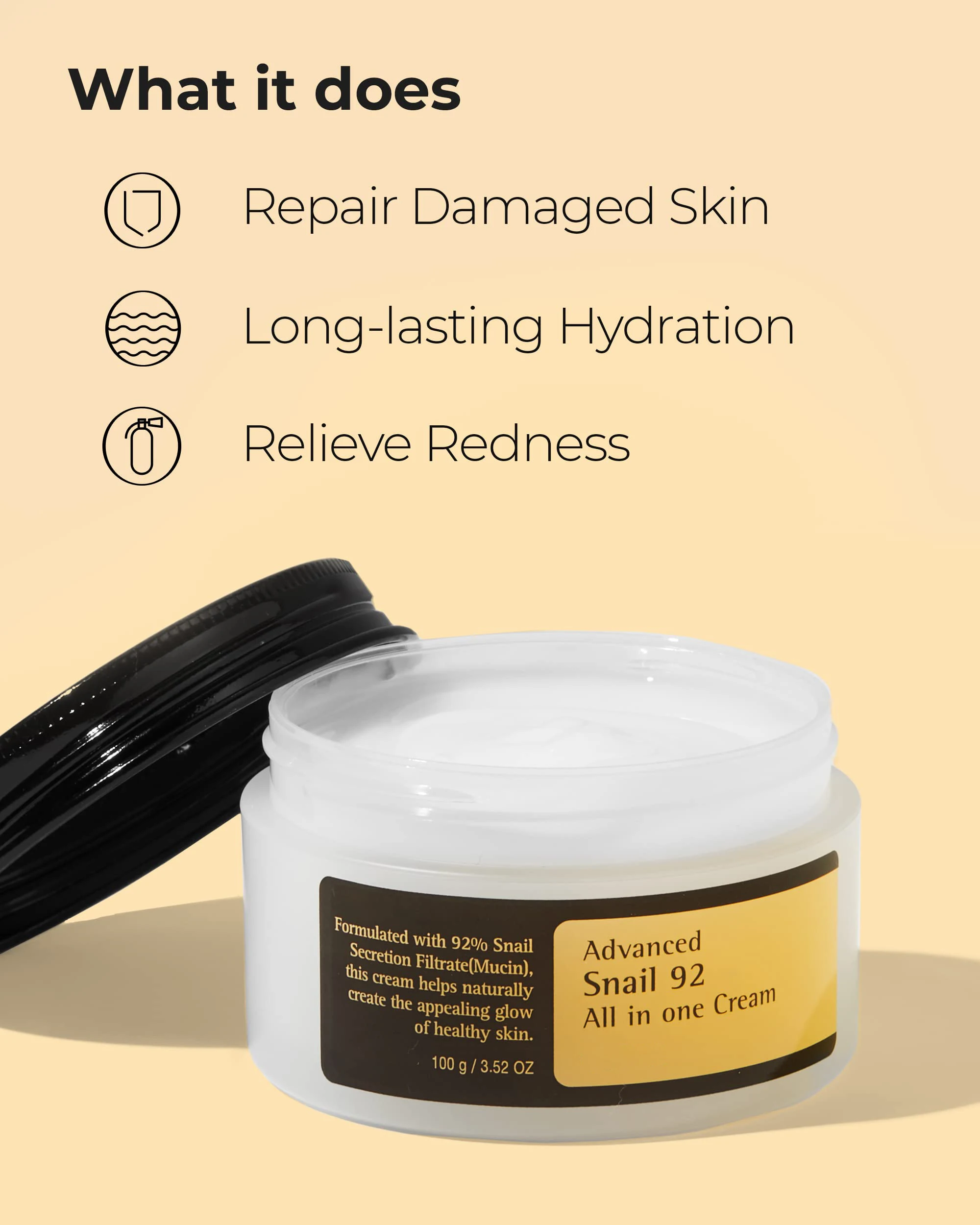 Aixin Private Label 100g Advanced Snail 92 All in One Cream Improve Damaged Skin Moisturize Tighten the Skin Face Cream