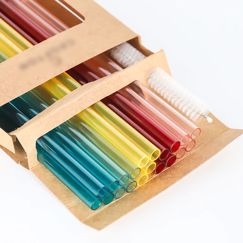 Многоразовые соломинки, комплект из жесткого экологически чистого пластика для питьевой соломинки, лидер продаж 2021, прямые соломинки с кольцом для пробки