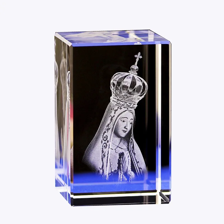 New Products Transparent Cartoon Gifts Religious Crystal Block 3D Crystal Cube