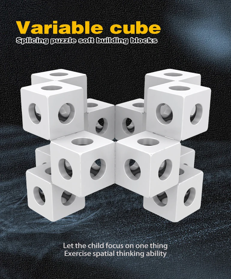 New design 3d magic deformation puzzle cube diy soft assemble building block toy variable magic cube