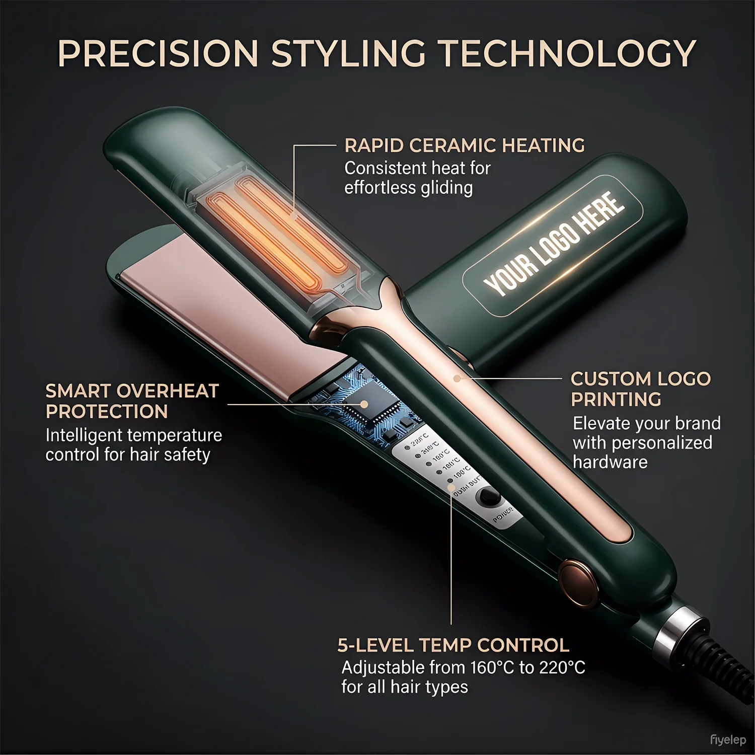Professional Titanium Flat Iron Hair Straightener for Efficient