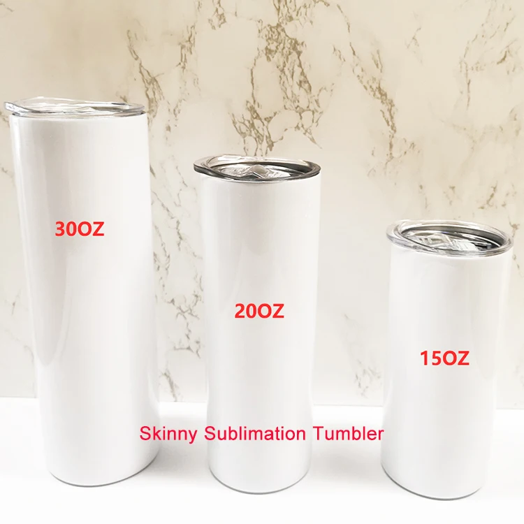 Wholesale 20 Oz Stainless Steel Skinny Sublimation Tumbler with Straw & Lid  - Perfect for Custom Branding & Back to School